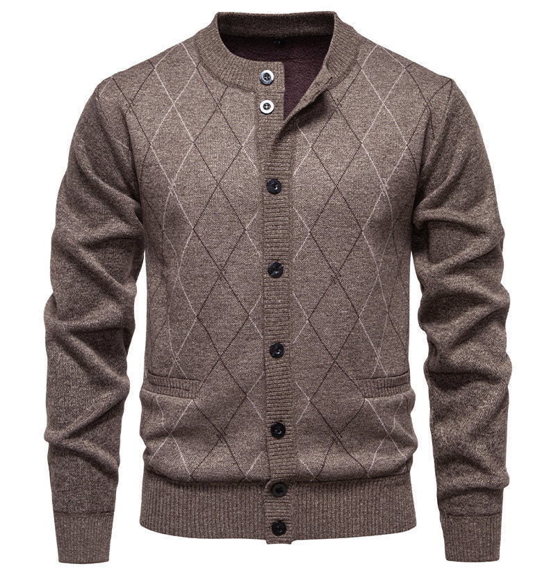 Herren stylische Strickjacke mit diamantförmigem Muster Krohn-e