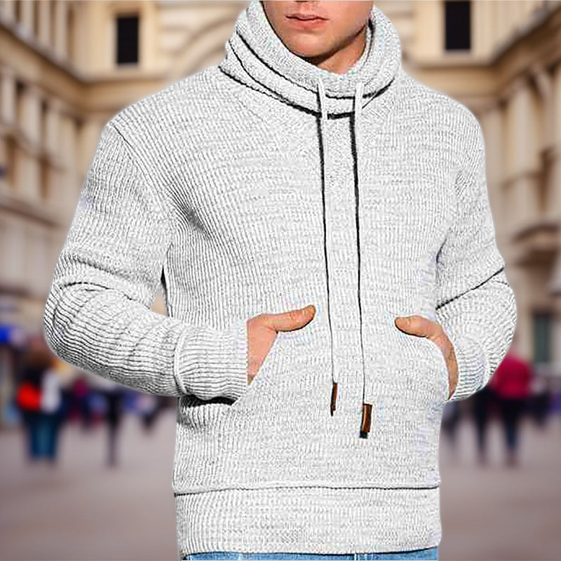 Herren Kapuzenpullover mit grobem Strickmuster und praktischen Kängurutaschen Krohn-e
