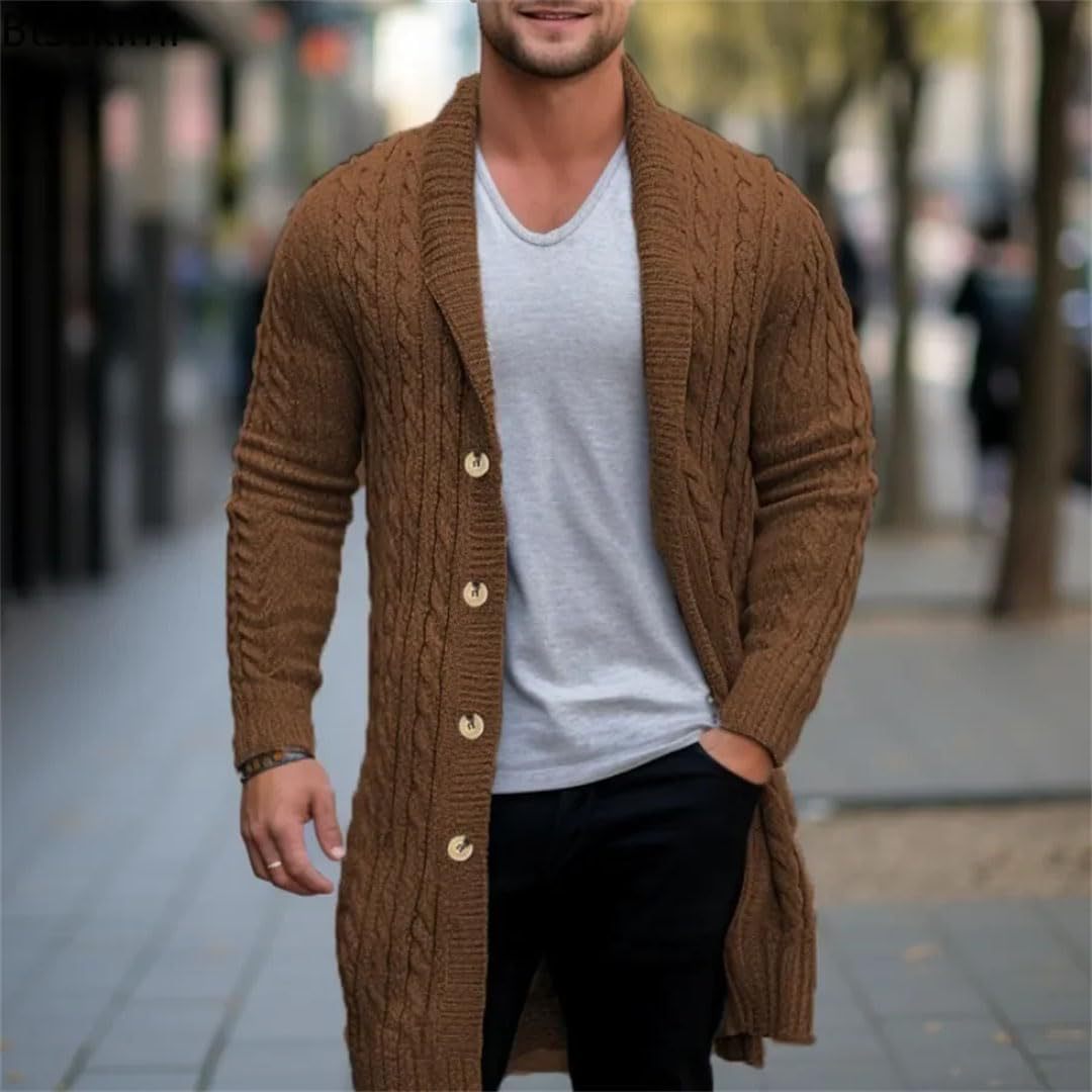 Herren Strickjacke mit offenem Design und Knopfdetails Krohn-e