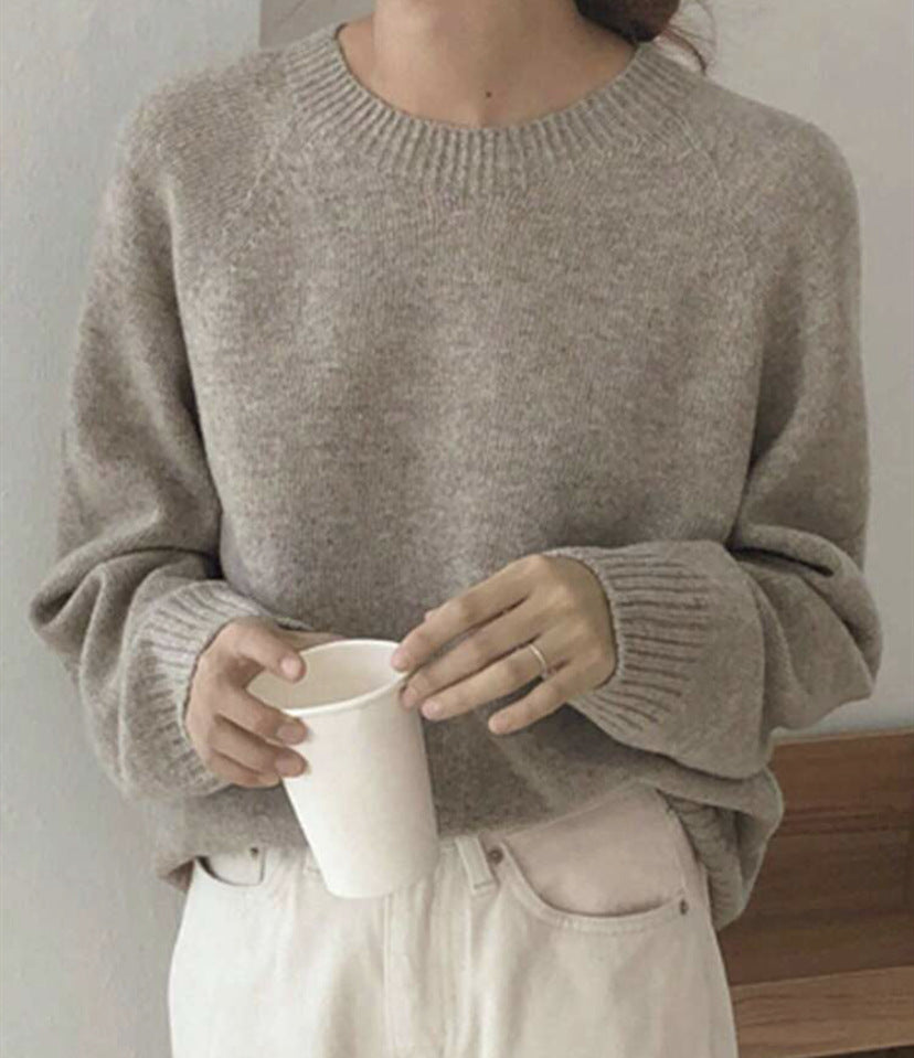 Damen Gemütlicher Rundhals-Pullover aus hochwertigem Stoff Krohn-e
