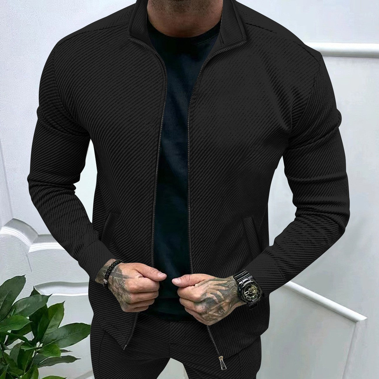 Herren sportliche Jacke mit strukturiertem Design Krohn-e