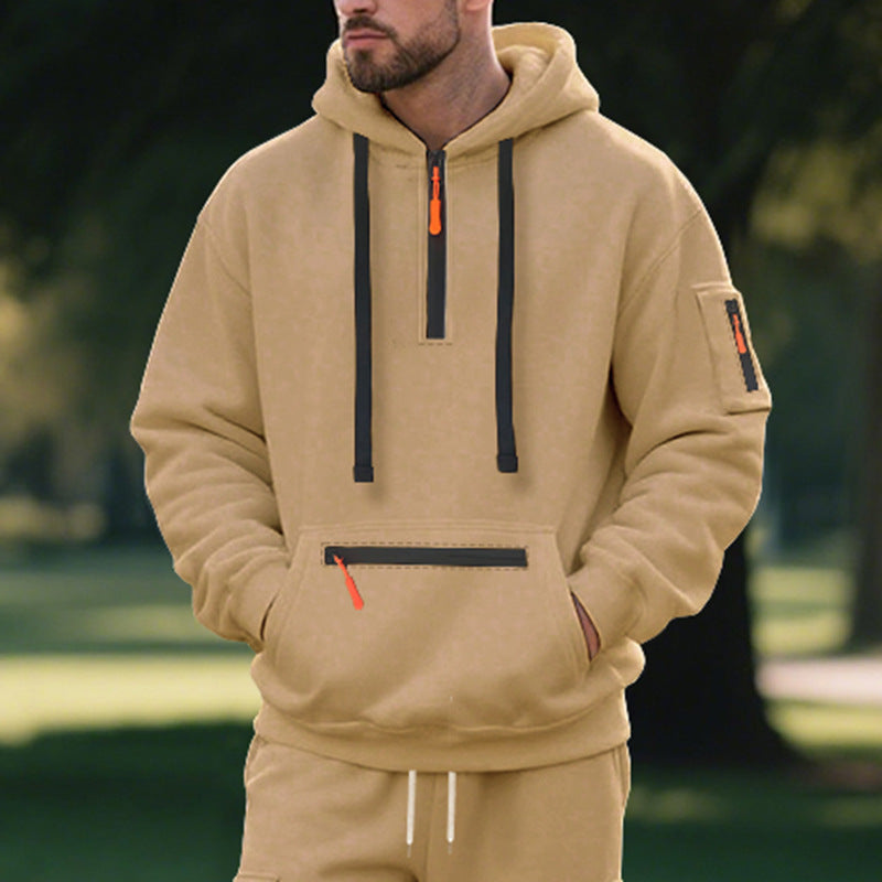 Herren sportlicher Hoodie mit funktionalem Reißverschluss Krohn-e