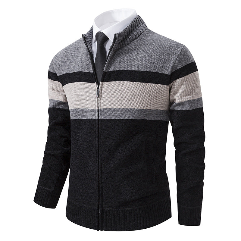 Herren Strickjacke mit strukturiertem Design und hochschließendem Kragen Krohn-e