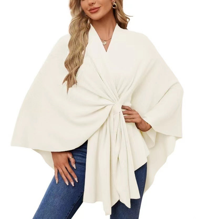 Damen Eleganter Wickelpullover mit asymmetrischem Schnitt Krohn-e
