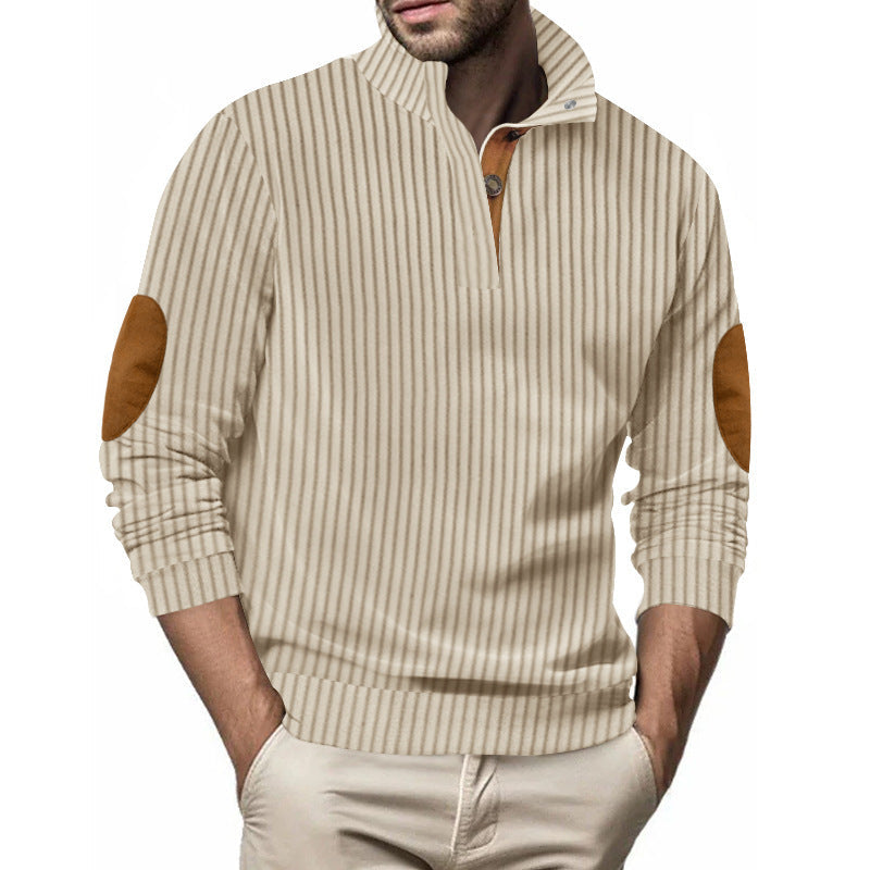 Herren Stepppullover mit strukturiertem Design und Kontrast-Patches Krohn-e