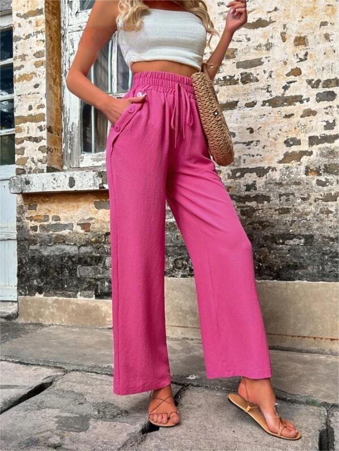 Damen Elegante Freizeit-Hosen mit elastischem Bund und seitlichen Taschen Krohn-e