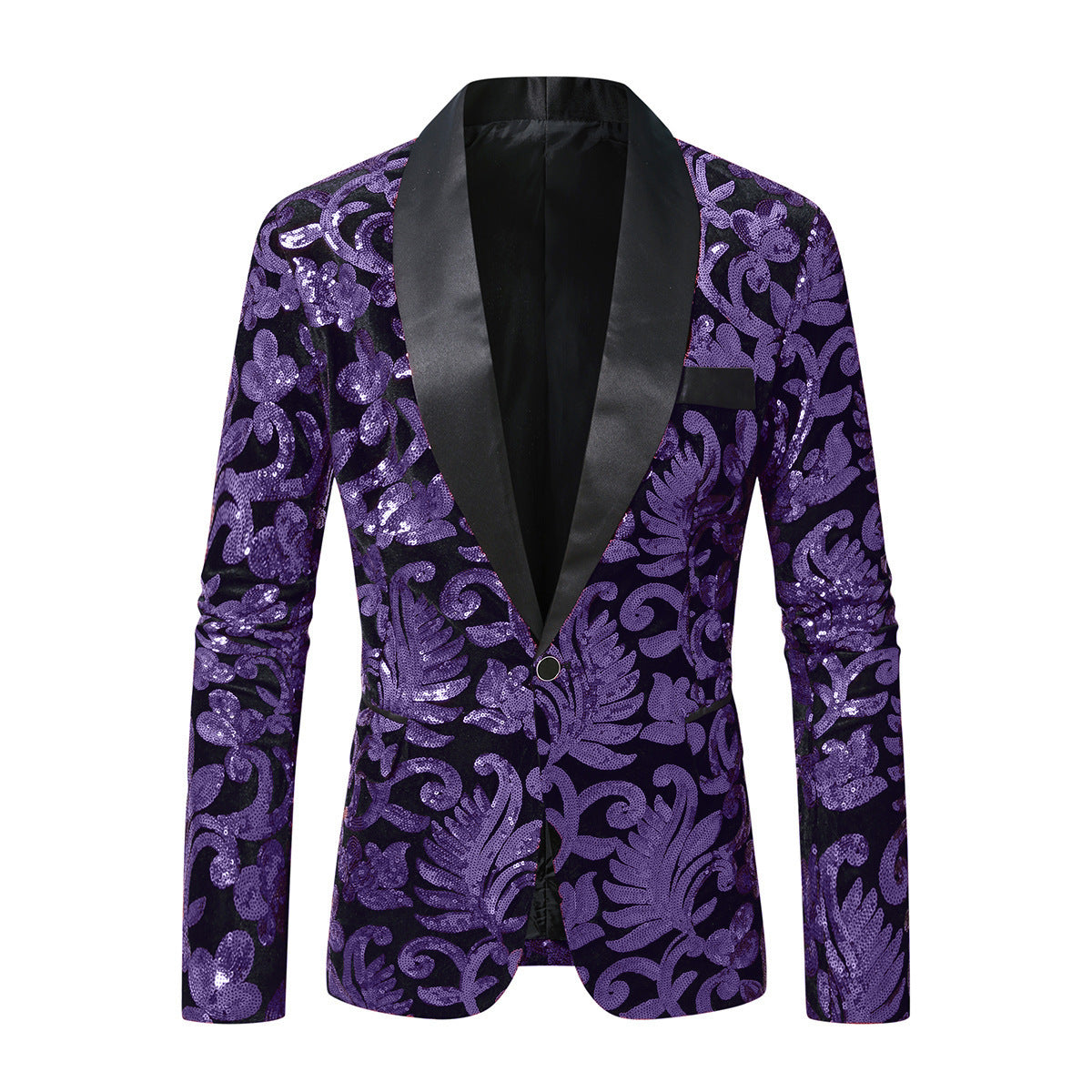 Herren glitzernder Anzugblazer mit floralen Paillettenmustern Krohn-e