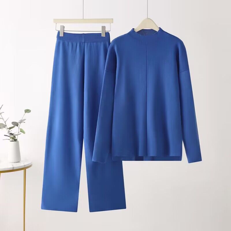 Damen elegantes Set aus langärmligem Oberteil und Palazzo-Hosen Krohn-e