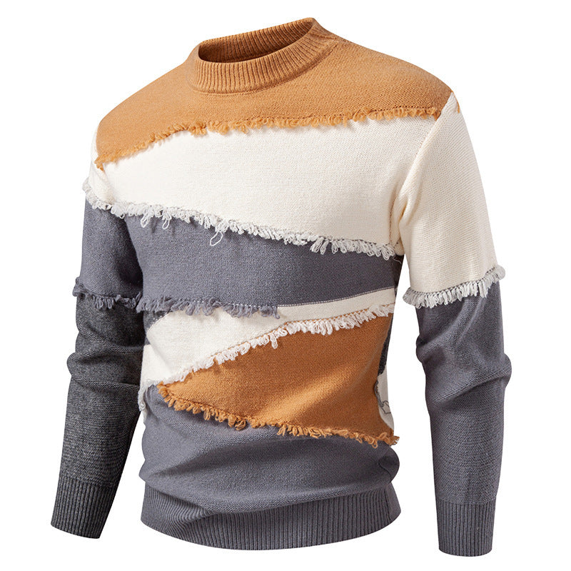 Herren modischer Pullover mit fransigen Details Krohn-e