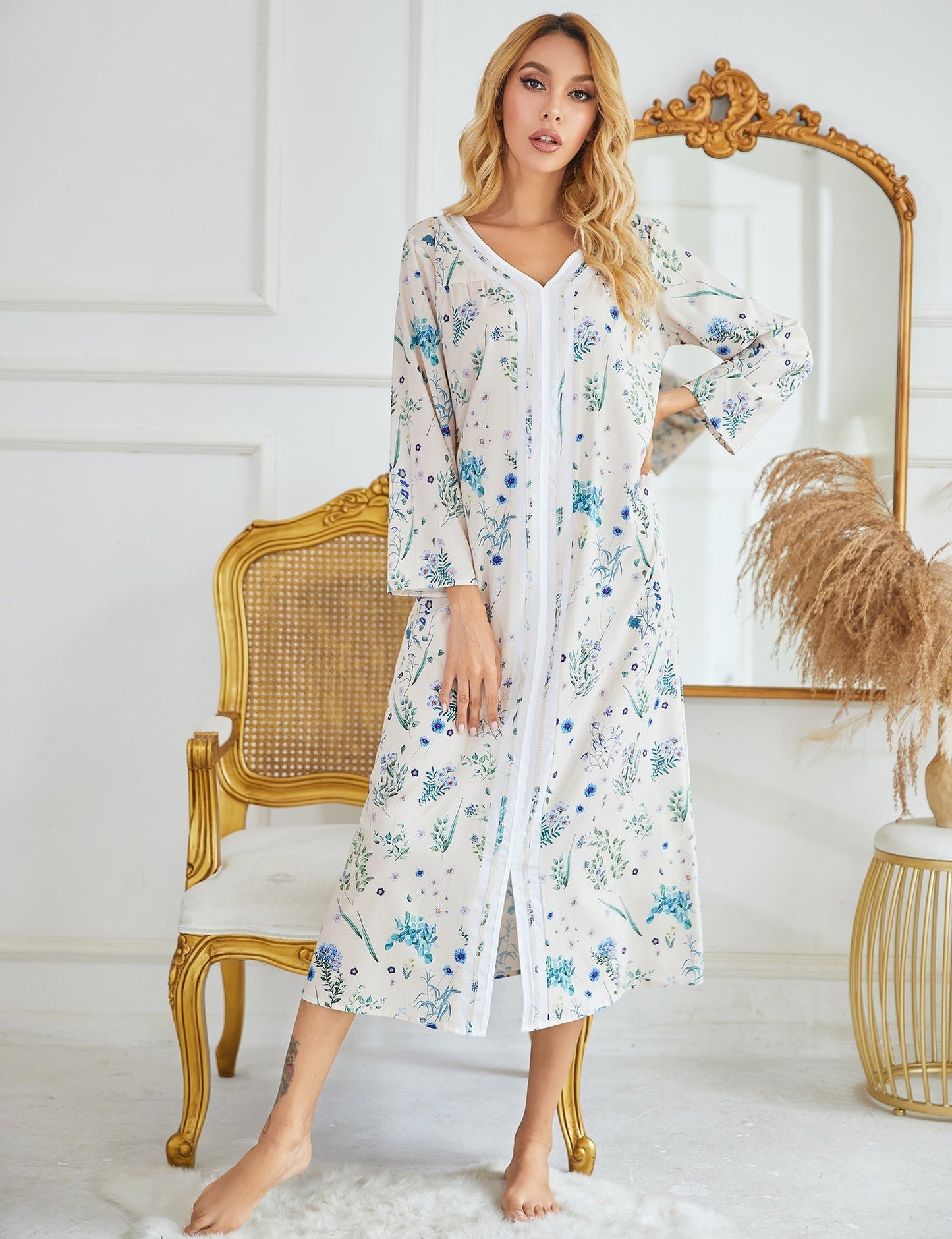 Fudus | Gedrucktes Nachthemd & Pullover für Herbst/Winter