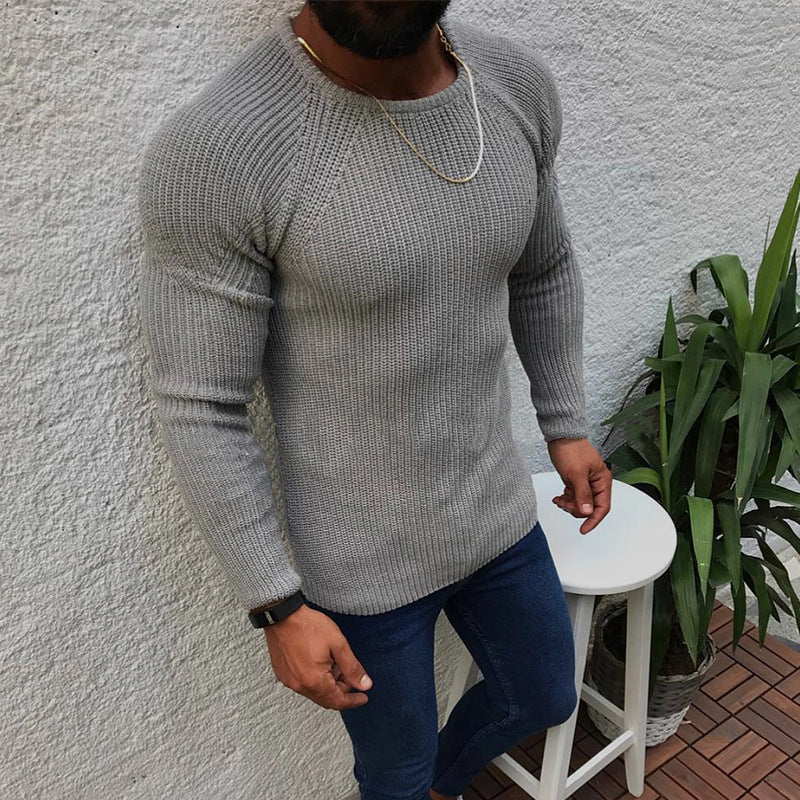 Herren Strickpullover mit strukturiertem Wabenmuster und engem Schnitt Krohn-e