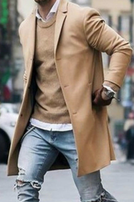 Herren eleganter Mantel mit hochwertigen Details Krohn-e
