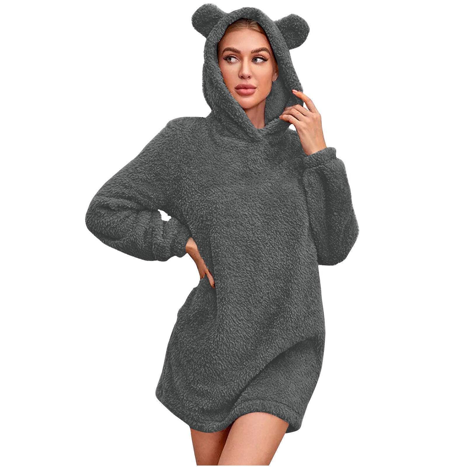 Damen Kuscheliger Hoodie mit Bärenohren Krohn-e