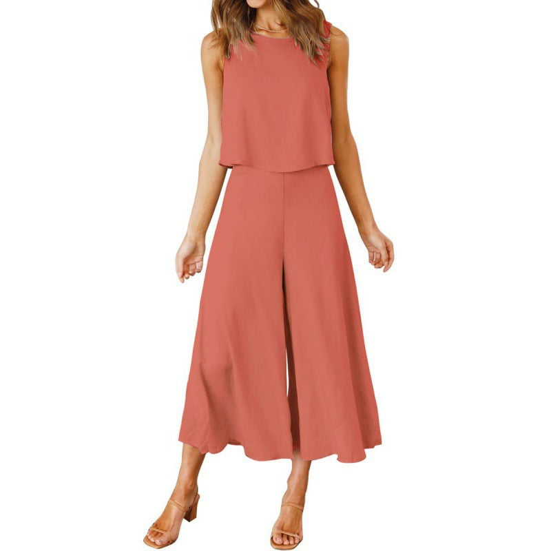 Damen Jumpsuit mit fließendem Schnitt und weitem Bein Krohn-e