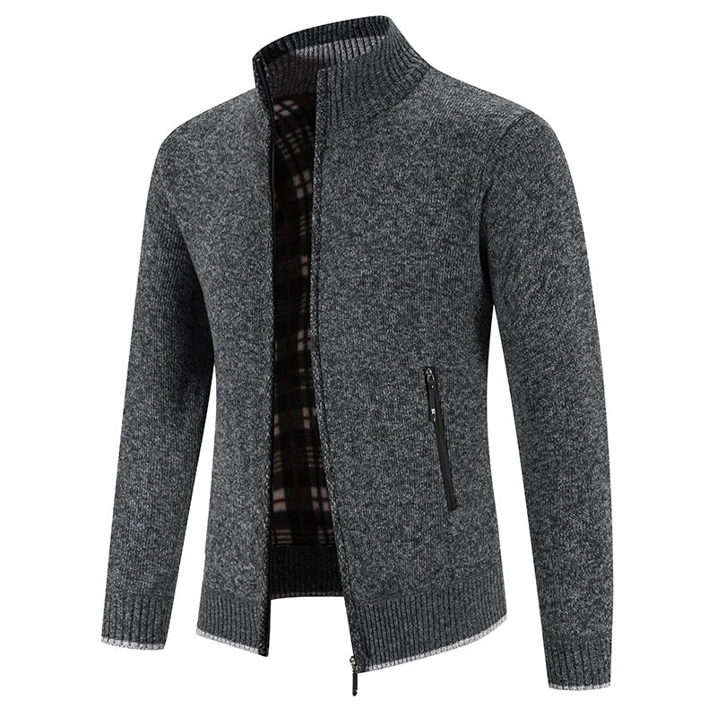 Herren Strickjacke mit hohem Kragen und praktischen Reißverschlusstaschen Krohn-e