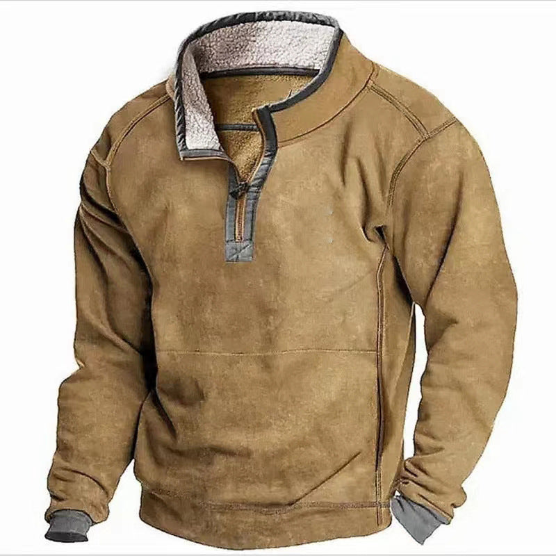 Herren Fleecesweater mit hochgeschlossenem Kragen und praktischem Reißverschluss Krohn-e
