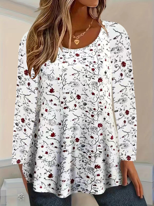 Damen Blusenshirt mit floralen Akzenten und lockerer Passform Krohn-e