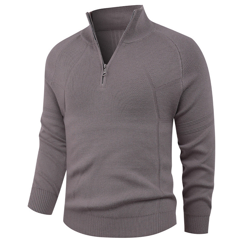Herren Strickpullover mit modernem Reißverschluss und eleganter Struktur Krohn-e