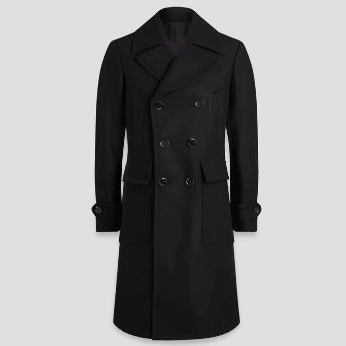 Herren eleganter Doppelt-Mantel mit praktischen Taschen und hochwertigem Futter Krohn-e