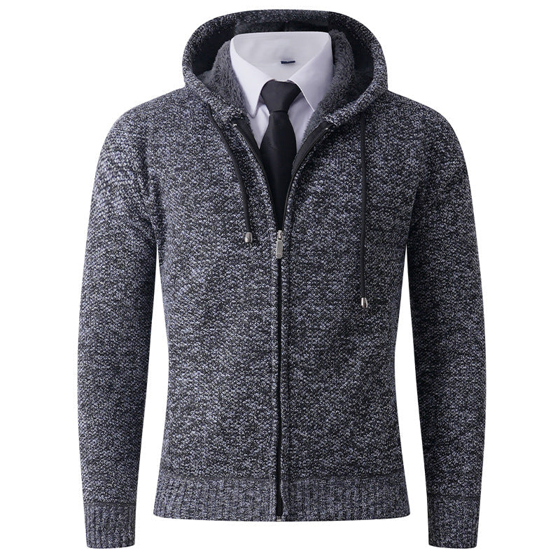 Herren Strickjacke mit Kapuze und strukturierter Verarbeitung Krohn-e