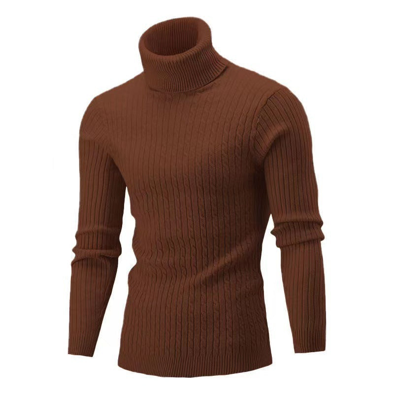 Herren Strickpullover mit modernem Rippmuster und hohem Kragen Krohn-e