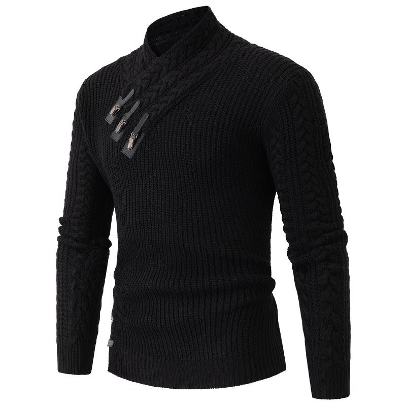 Herren Strickpullover mit elegantem Schalkragen und Zopfmuster Krohn-e
