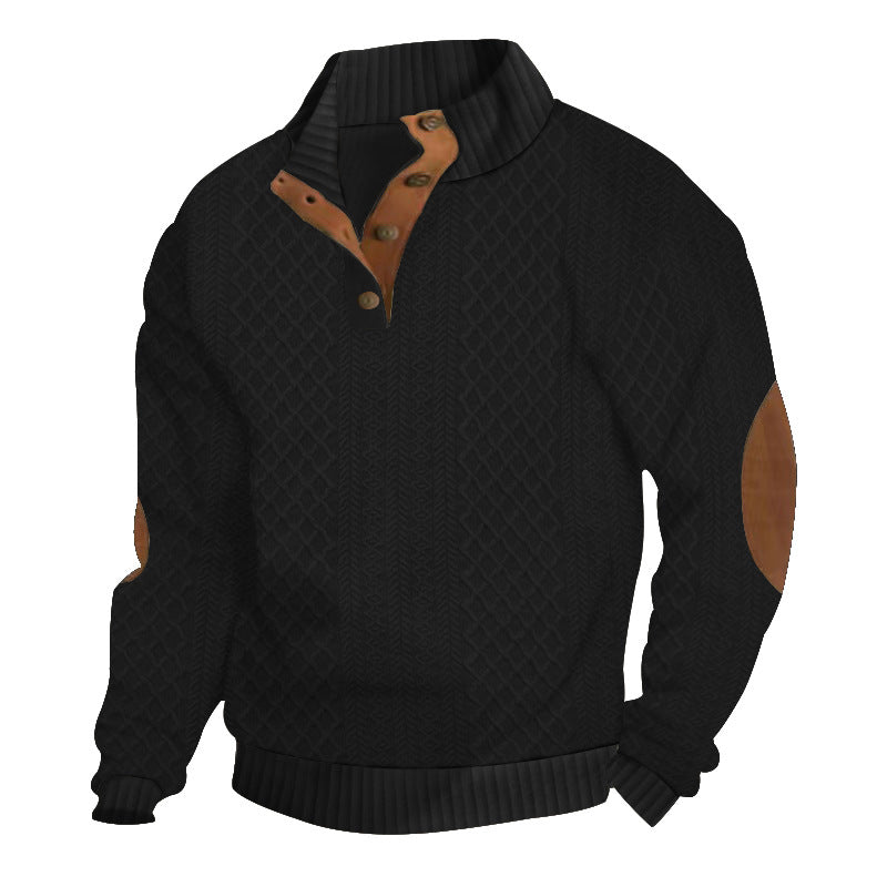 Herren Sweatshirt mit strukturiertem Strickmuster details Krohn-e