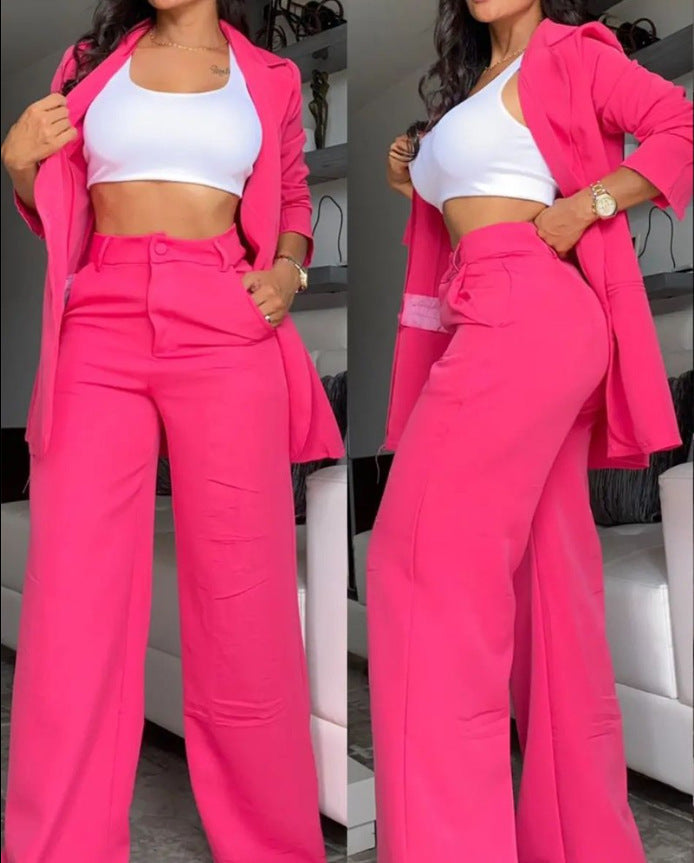 Damen elegantes und luftiges Blazer- und Hosen-Set Krohn-e