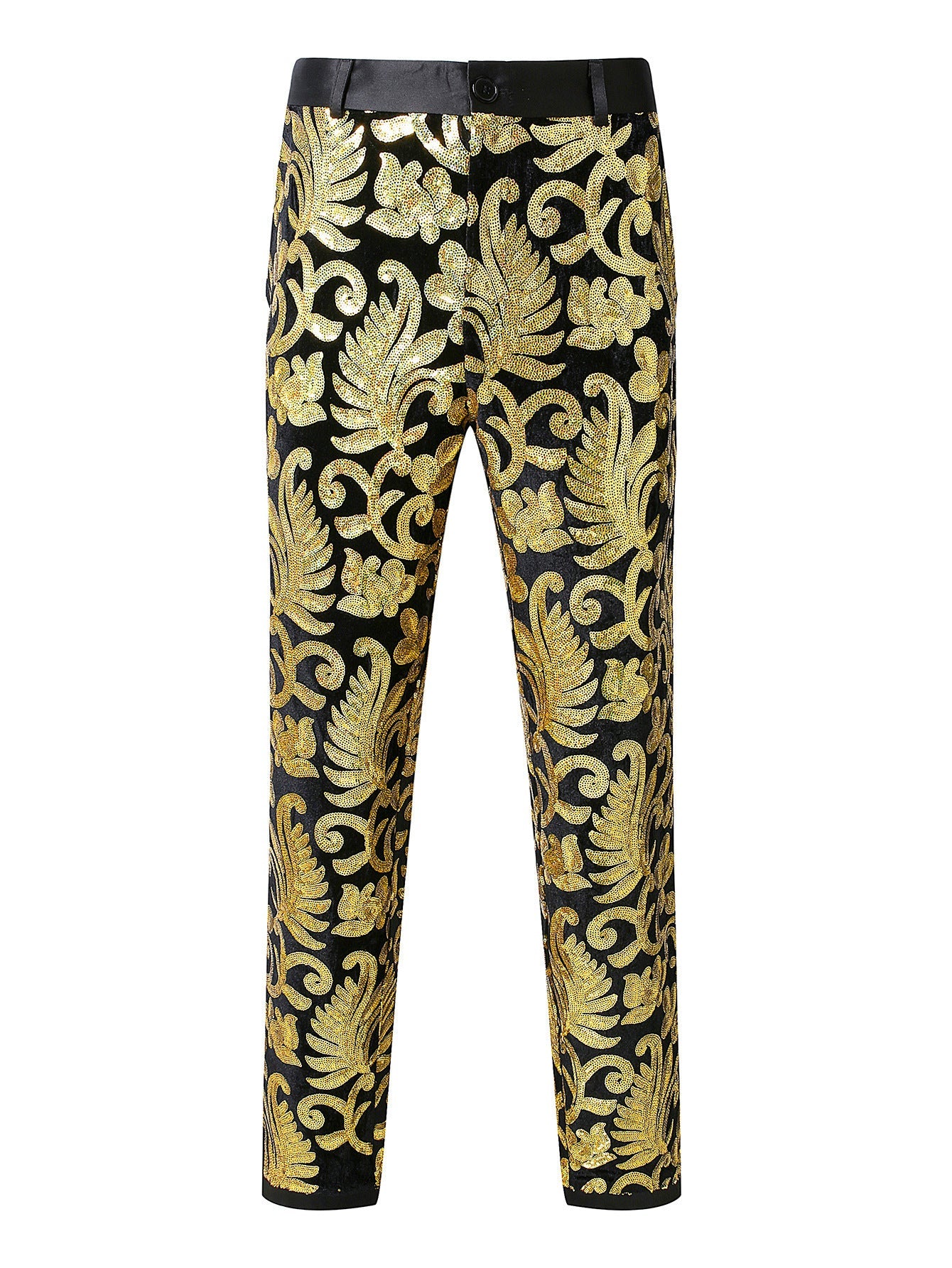 Herren Glitzernde Veranstaltungs-Hose mit floralem Muster Krohn-e