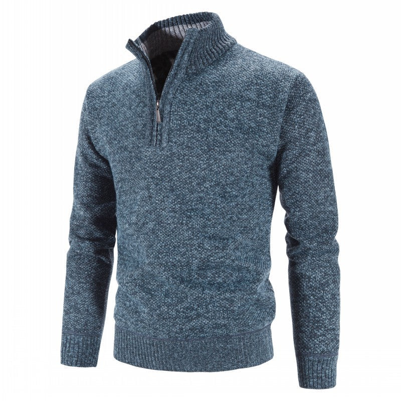 Herren modischer Strickpullover mit halbem Reißverschluss und strukturiertem Design Krohn-e