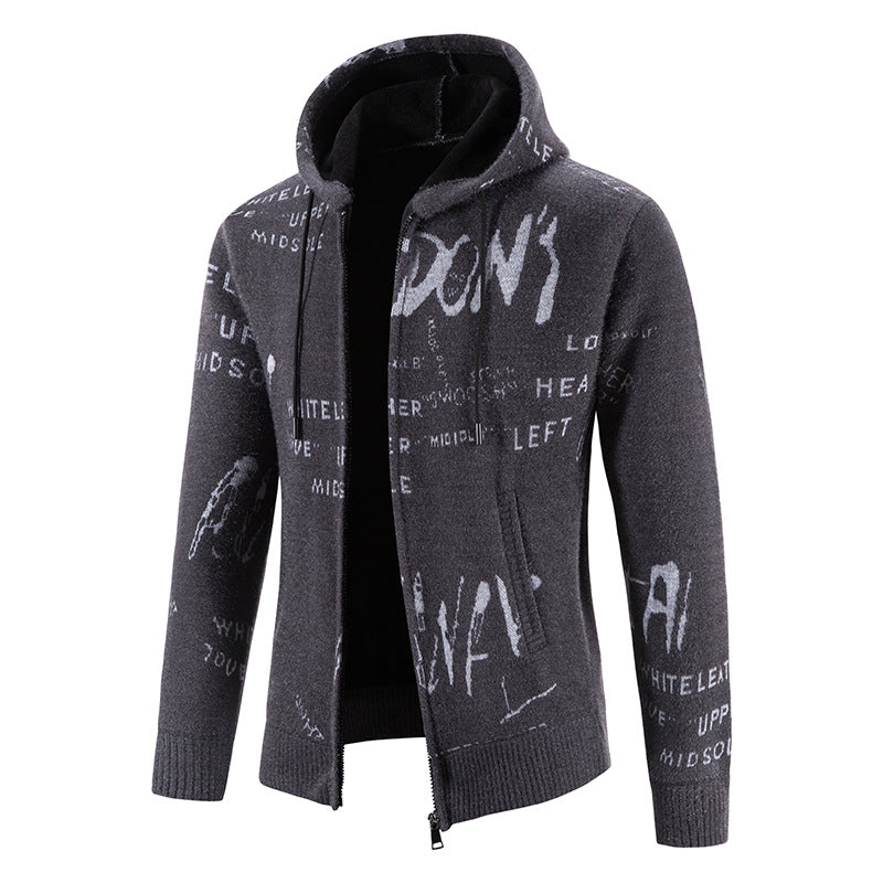 Herren modische Kapuzenjacke mit kreativem Print Krohn-e