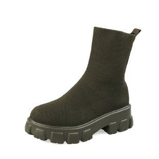 Damen trendige Stiefel mit hohem Schaft und robustem Plateau Krohn-e