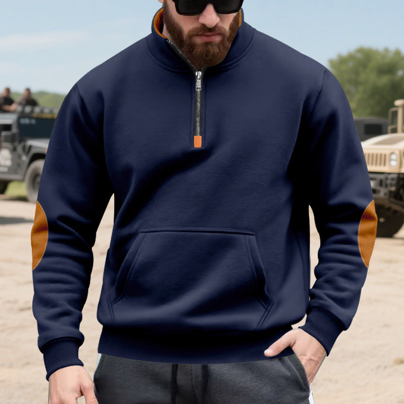 Herren Hoodie mit modischem Stehkragen und Kontrastdetails Krohn-e