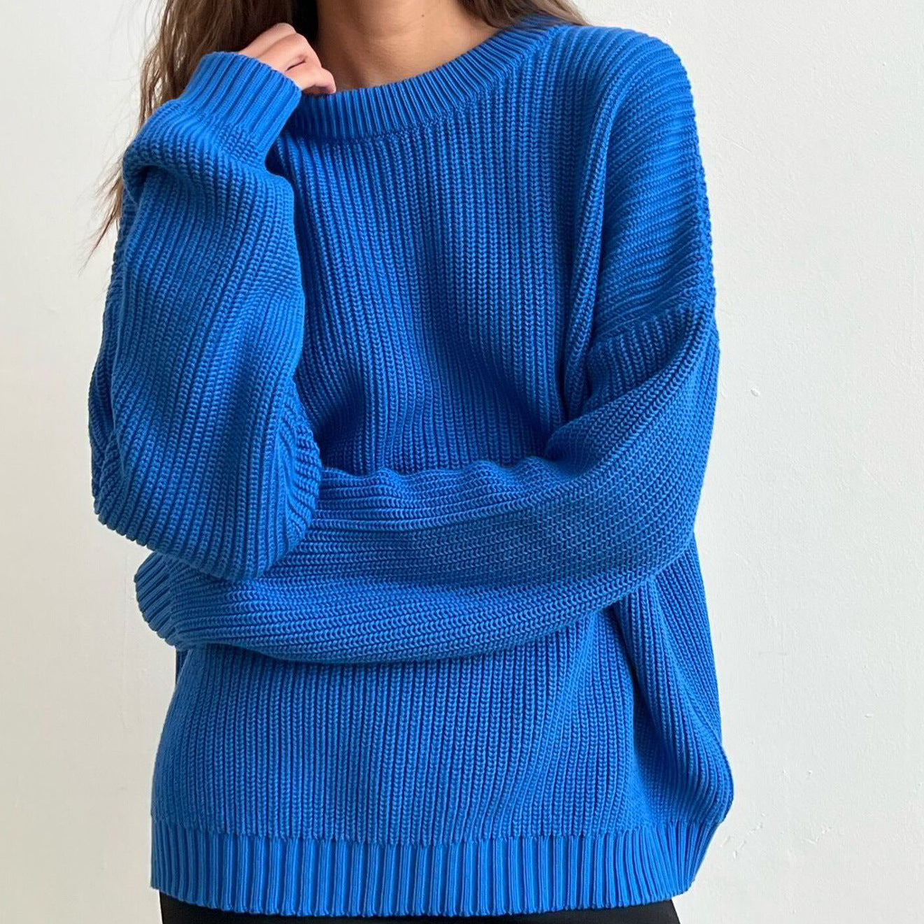 Damen Oversized Strickpullover mit strukturiertem Muster Krohn-e