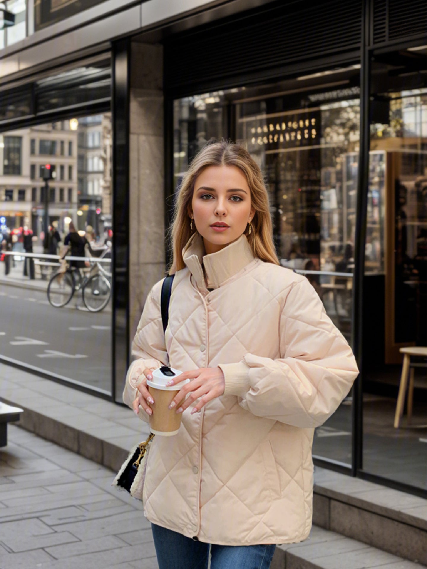 Damen gesteppte Übergangsjacke mit elastischen Bündchen und praktischen Taschen Krohn-e