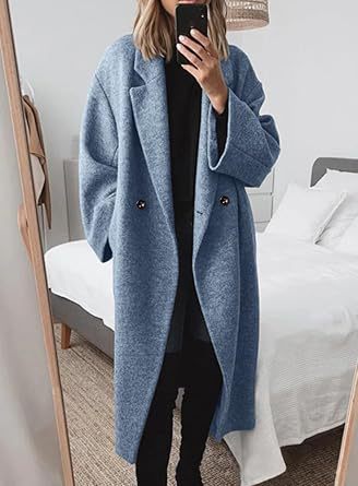 Damen Oversized Wollmantel mit klassischem Revers Krohn-e