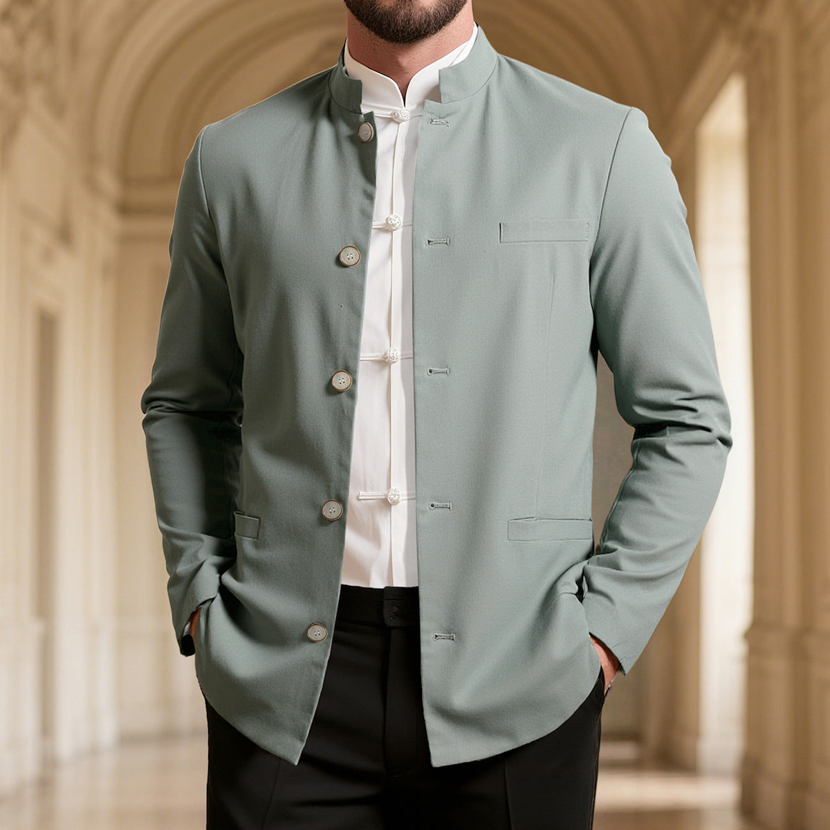 Herren modischer Stehkragenblazer Krohn-e