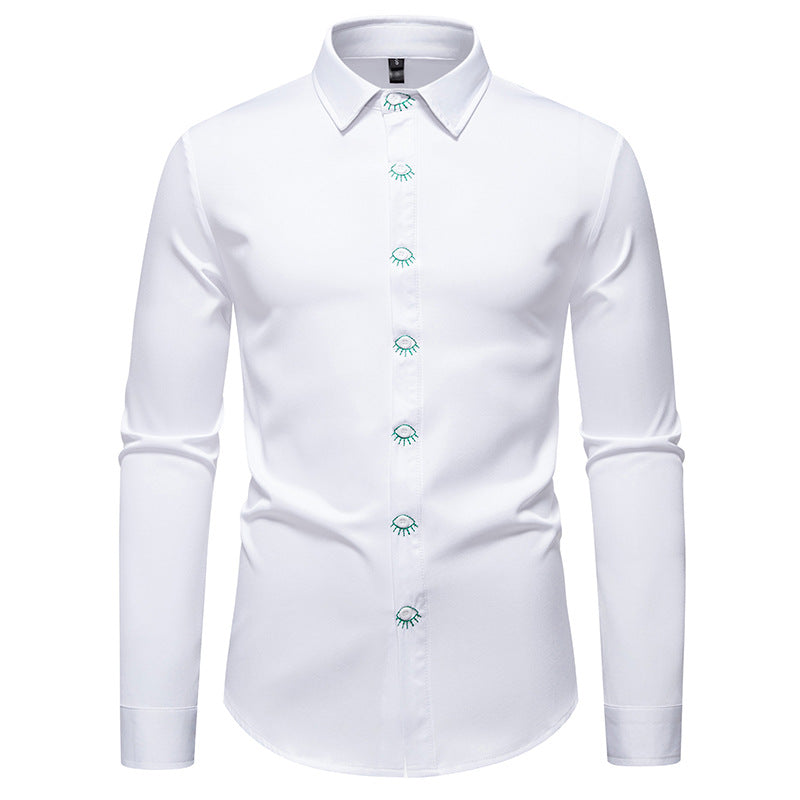 Herren Elegantes Langarmhemd mit kreativen Details Krohn-e