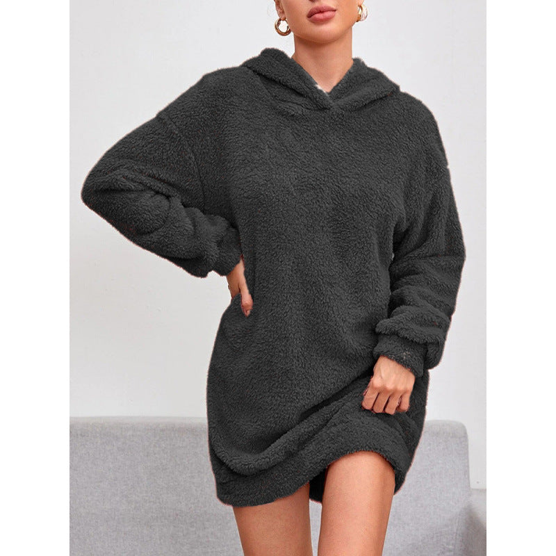 Damen Kuscheliger Oversize-Hoodiekleid aus weichem Fleece Krohn-e