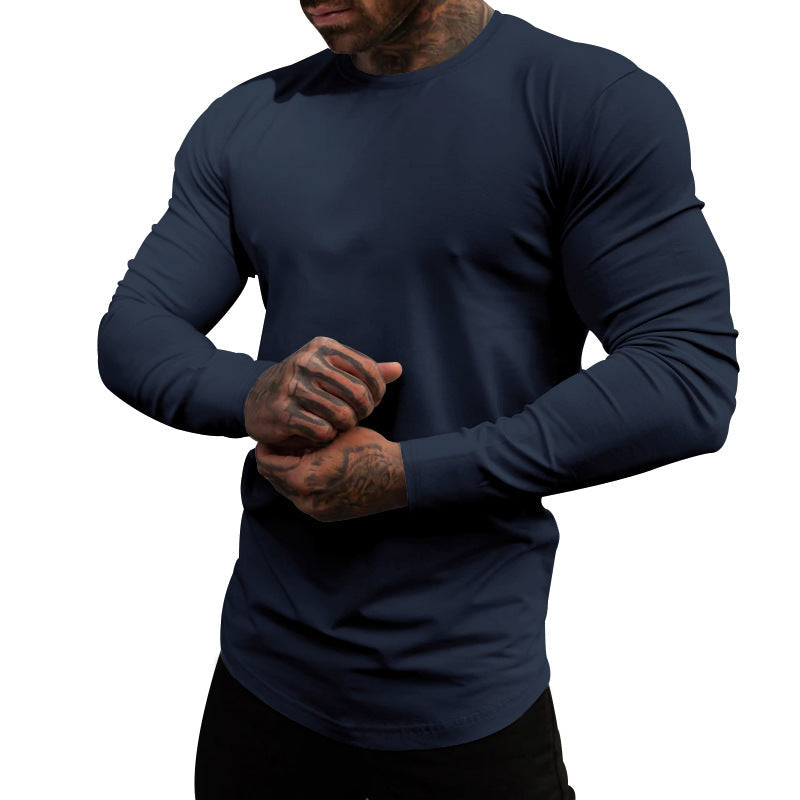 Herren Langarmshirt aus weichem, elastischem Baumwollmix mit Rundhalsausschnitt Krohn-e