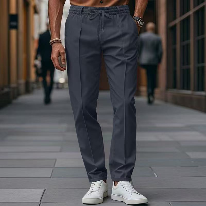 Herren elegante Freizeit-Hose mit elastischem Bund und seitlichen Eingrifftaschen Krohn-e