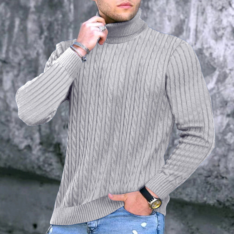 Herren moderner Rollkragenpullover mit strukturiertem Design Krohn-e