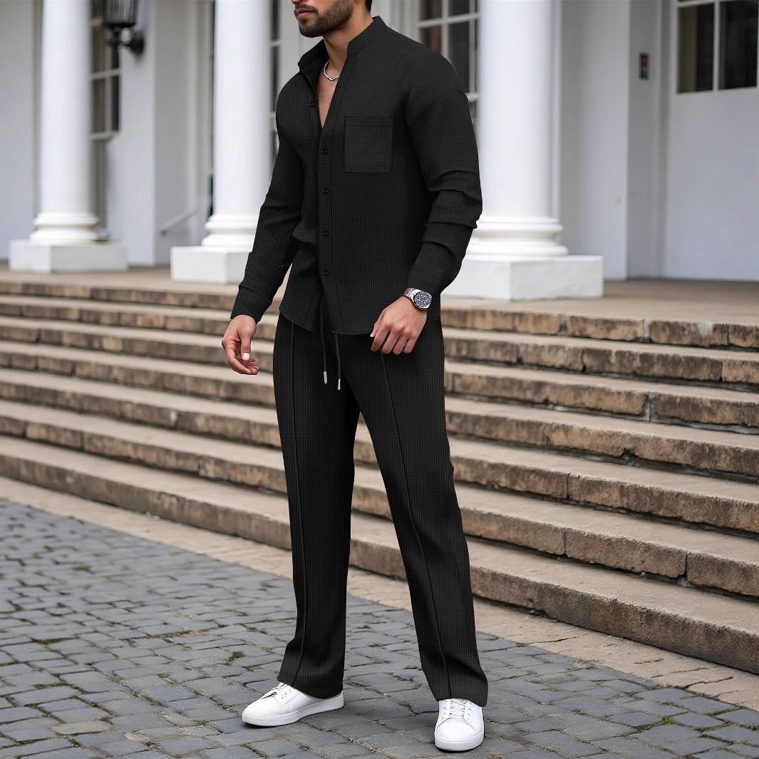 Herren elegante Karohose mit passendem Hemd Krohn-e