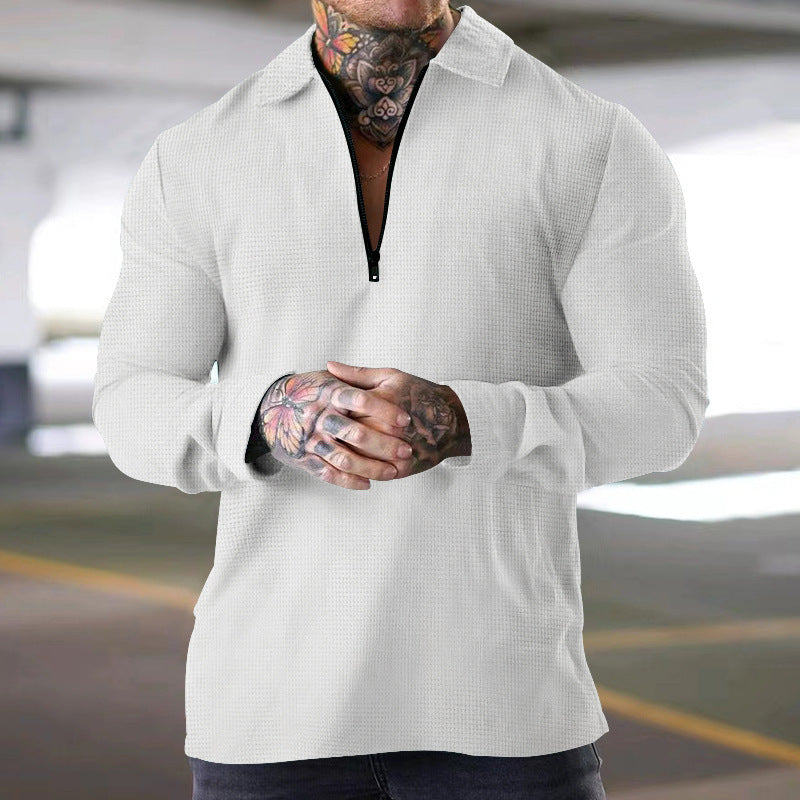 Herren Langarm Shirt mit modernem Reißverschluss Krohn-e