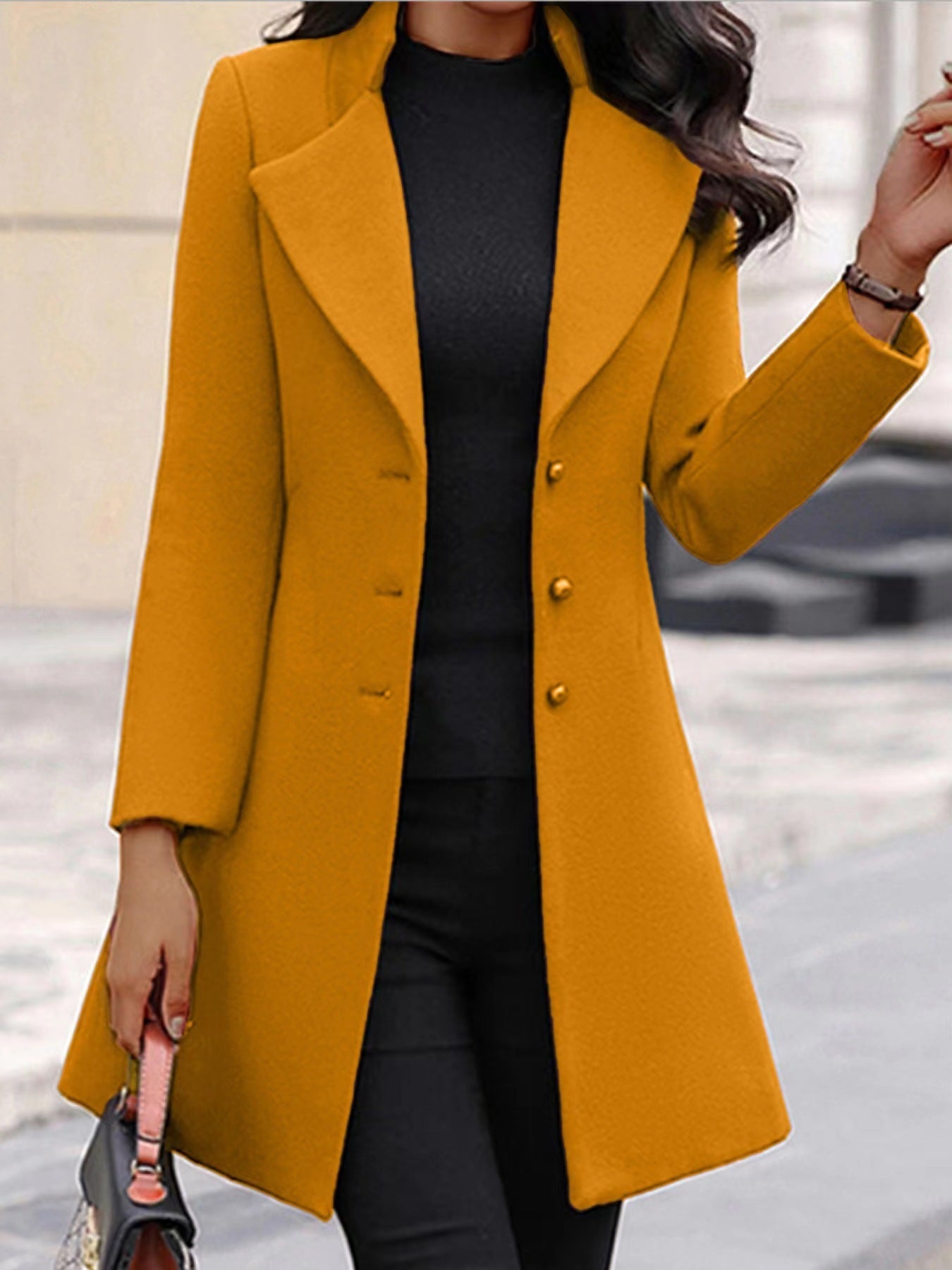Damen stilvoller und eleganter Blazer-Mantel mit breitem Revers Krohn-e
