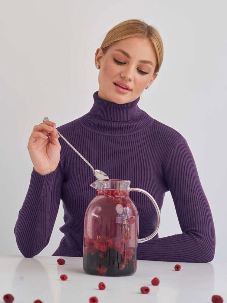 Damen Rollkragenpullover mit geripptem Design und lässigem Schnitt Krohn-e