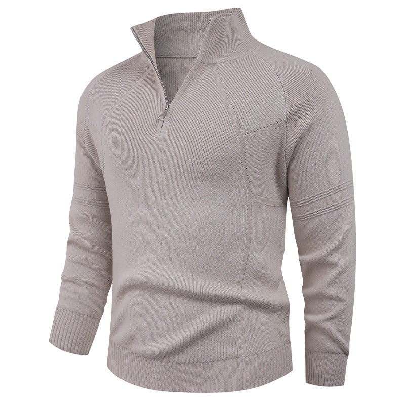 Herren Strickpullover mit modernem Reißverschluss und eleganter Struktur Krohn-e