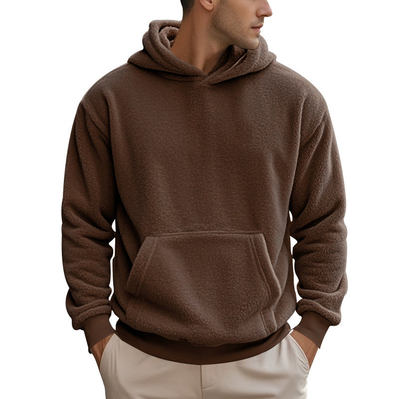 Herren Fleece Hoodie mit Kängurutasche und modernem Schnitt Krohn-e