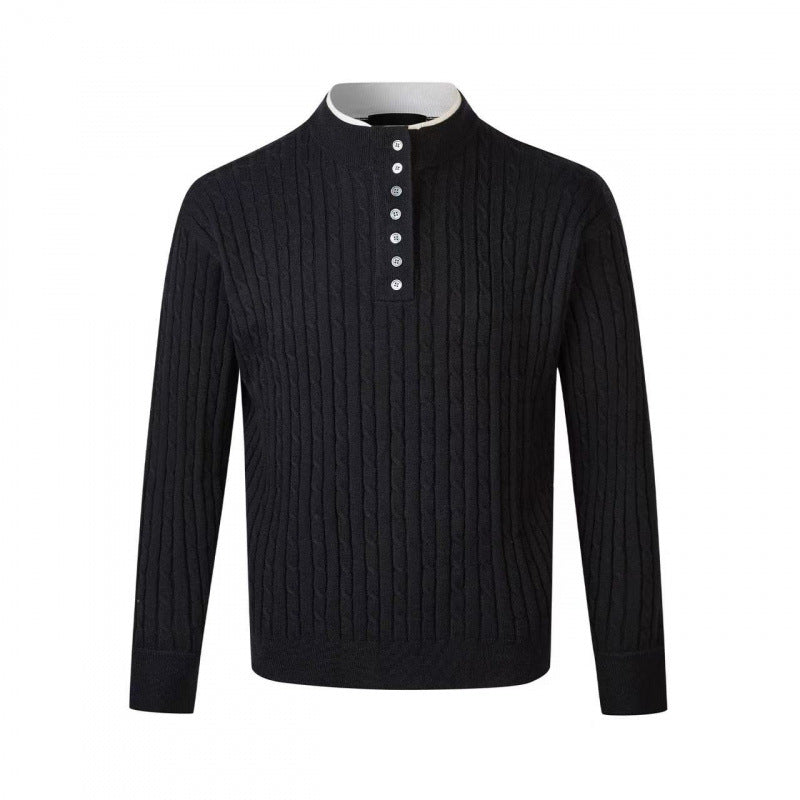 Herren Feinstrickpullover mit dekorativen Knopfdetails Krohn-e
