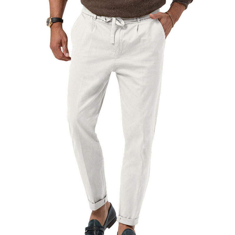 Herren Elegante Leinenhose mit elastischem Bund und praktischen Taschen Krohn-e
